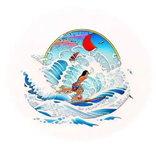 Surfer Beach It In Hawaii