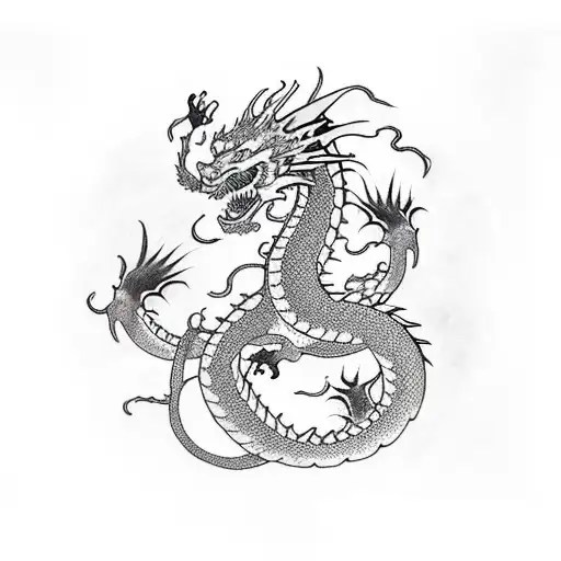 A Dragon Wrapped Around A Film Projector