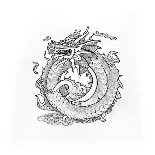 A Traditional-style Dragon Surrounded By Coffee Beans