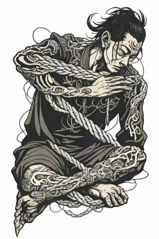 Sad Person Alone Dark With A Heart In Hands And A Rope Cut Around His Neck