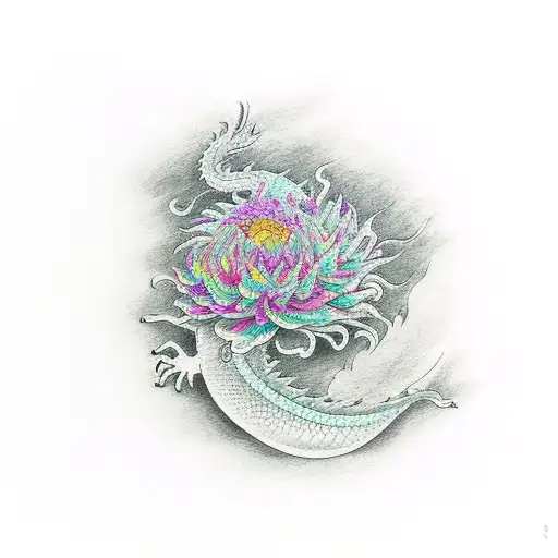 Dragon Made Out Of Chrysanthemums