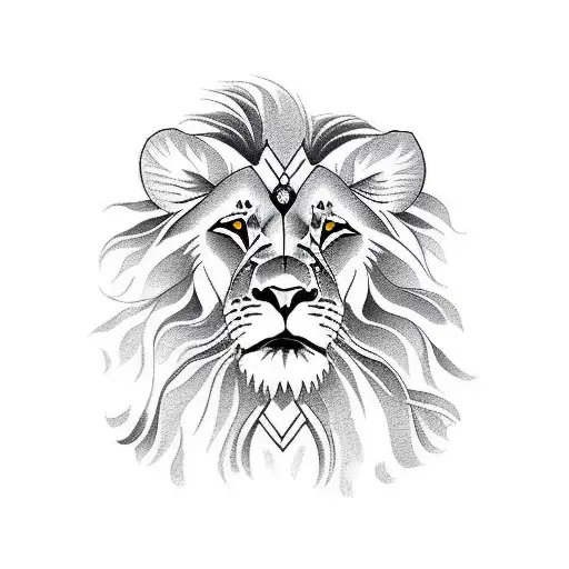 A Majestic Lion Gazing At A Rising Sun Over The Ocean