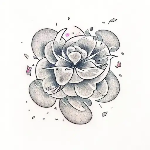 Sword With Fire And Flower Petals