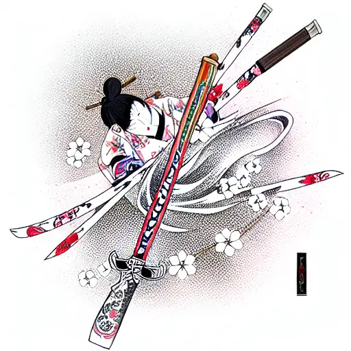 Cherry Blossom Anime Katana