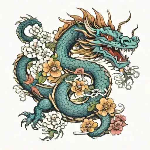 Dragon And Flowers