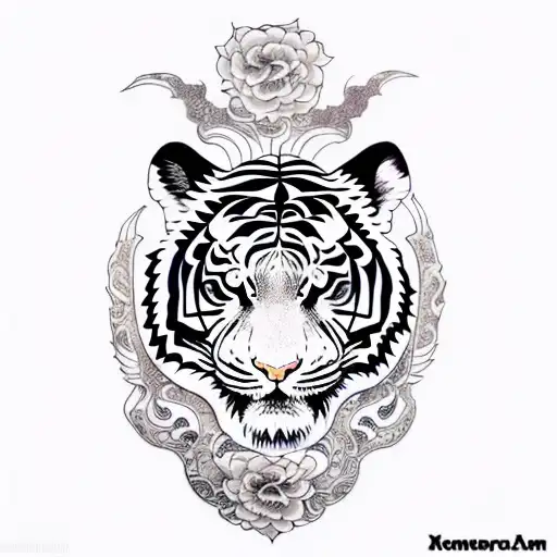 Moon Leaf Tiger Tribal