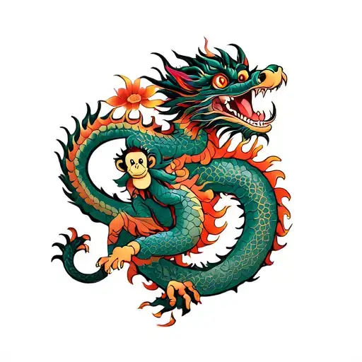 A Dragon And Monkey