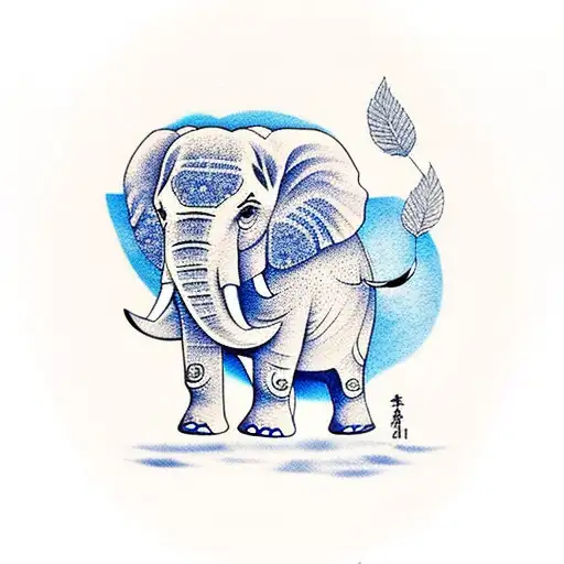 Elephant With Blue Danube