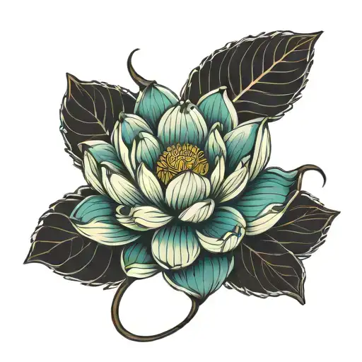 Lotus Flower With A Turbo From A Car With Color