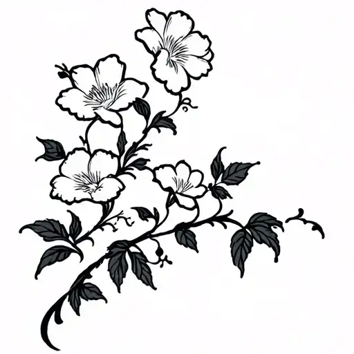 A Vine Of Flowers With A Curve