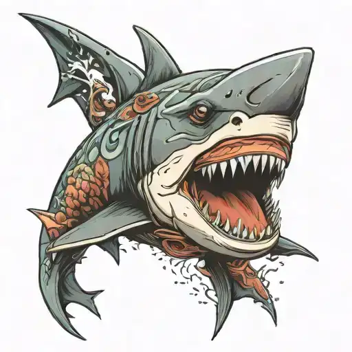 Cyberpunk Great White Shark