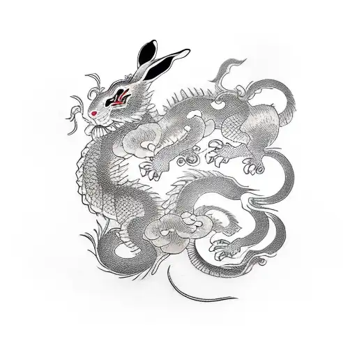 Chinese Rabbit And Dragon