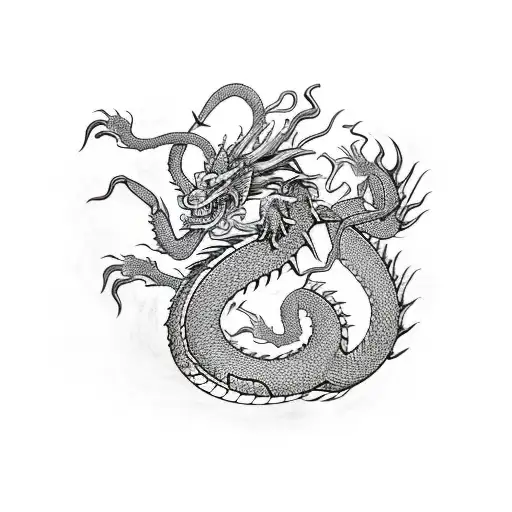 Full Body Of Dragon Mixed With Scorpion