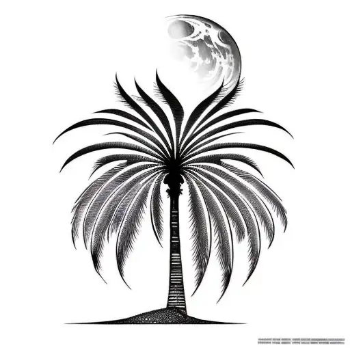 Palm Tree And Moon
