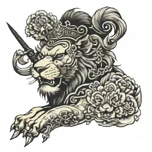 Lion Crown Weapons Money Daughter