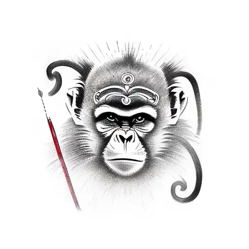 Monkey With Dungarees And Rollerblades