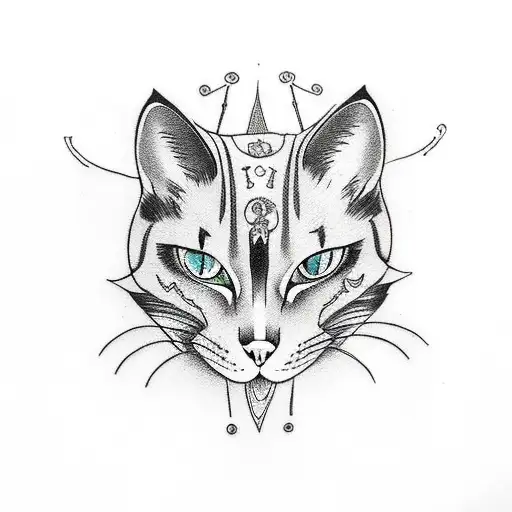 A Manga-style Cat With Gothic Elements