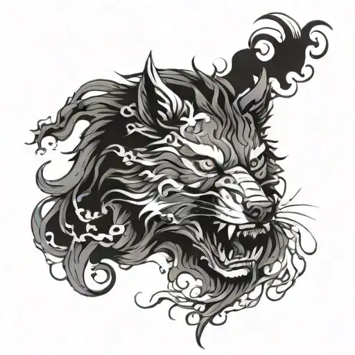 Wolf Shrouded In Darkness