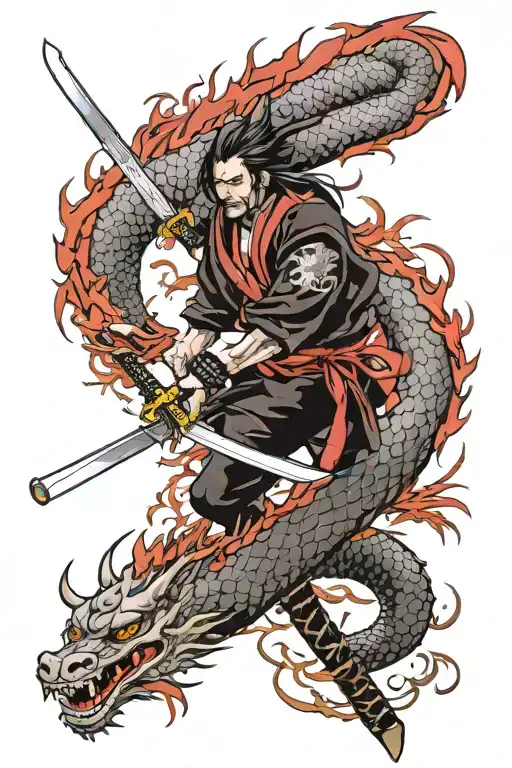 Katana Sword And Dragon