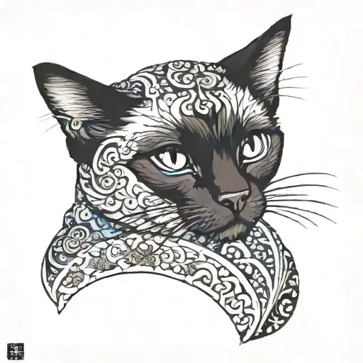 Fluffy Dark Brown Faced Siamese Cat