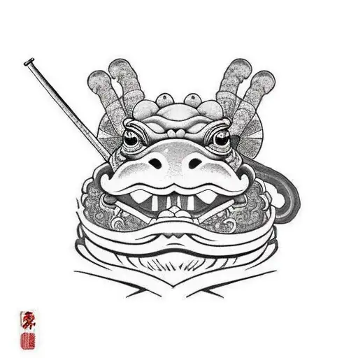 Samurai Toad With Pipe In His Mouth