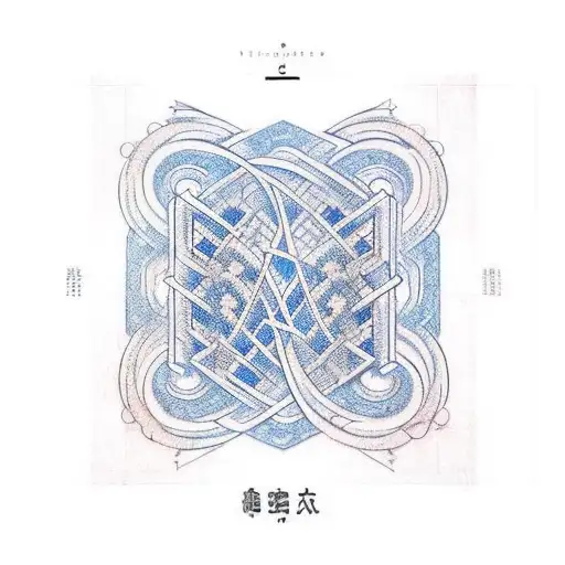 A Guitar Intertwined With Architectural Blueprints