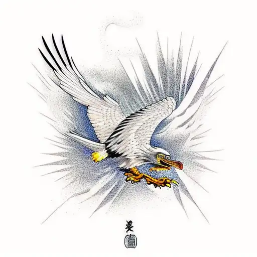 Eagle Killing Heron And Raven