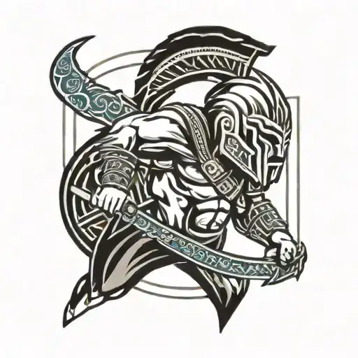 Spartan And Gym With Geometric Design