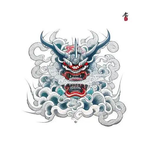 Demon Surrounded By Seawaves