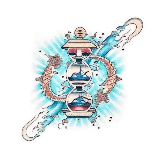 Hourglass Wiht Ocean