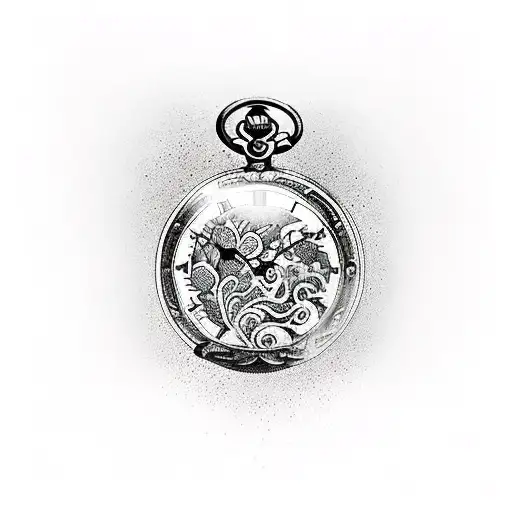 A Broken Withered Pocket Watch That Is Covered In Plants From Lack Of Care Over Many Years