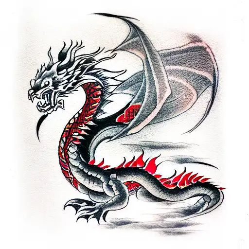 Red And Black Dragon