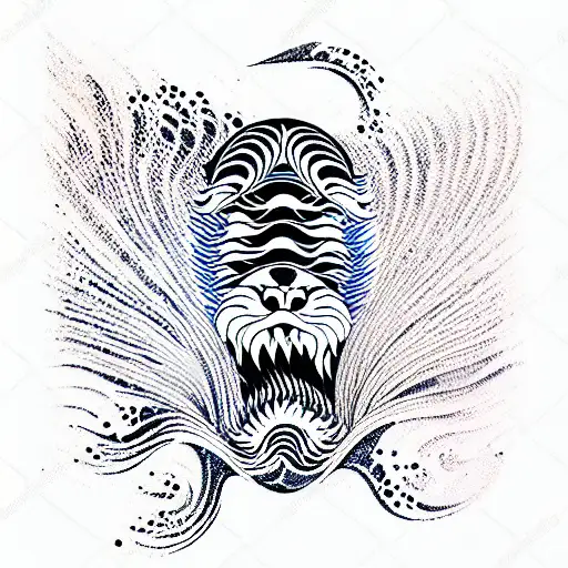 Ocean Wave With Tiger