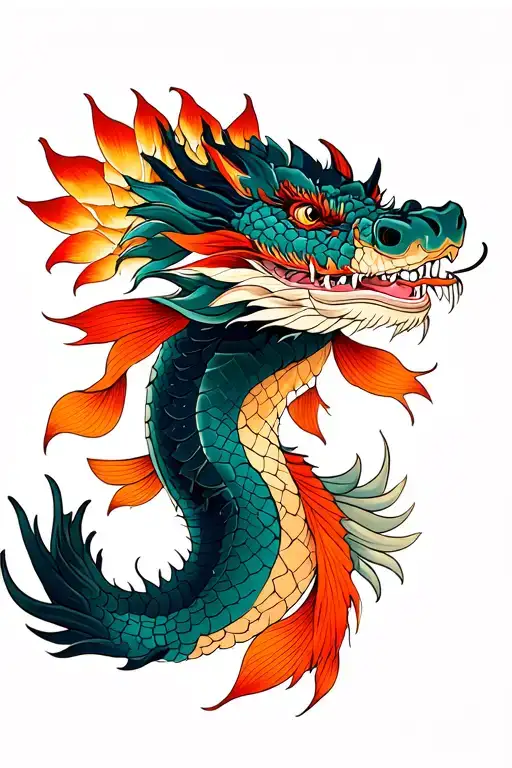 Dragon Samurai Lotus Carp