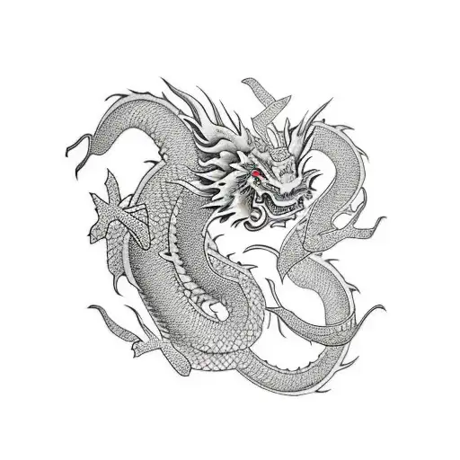 Japanese Dragon Half Sleeve Blossoms