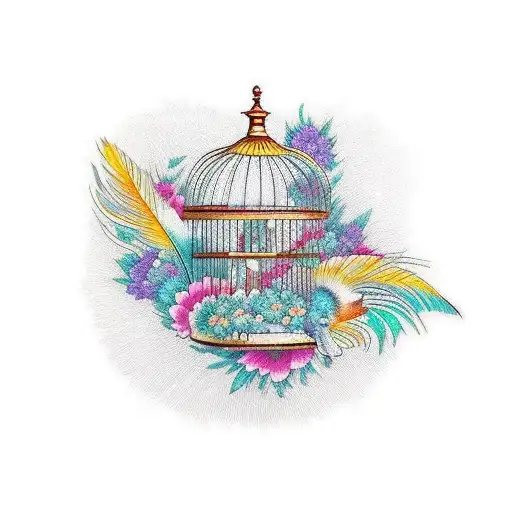 Feather Birdcages Flowers Tribute