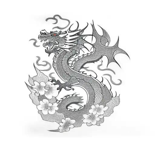 Dragon With Blossoms