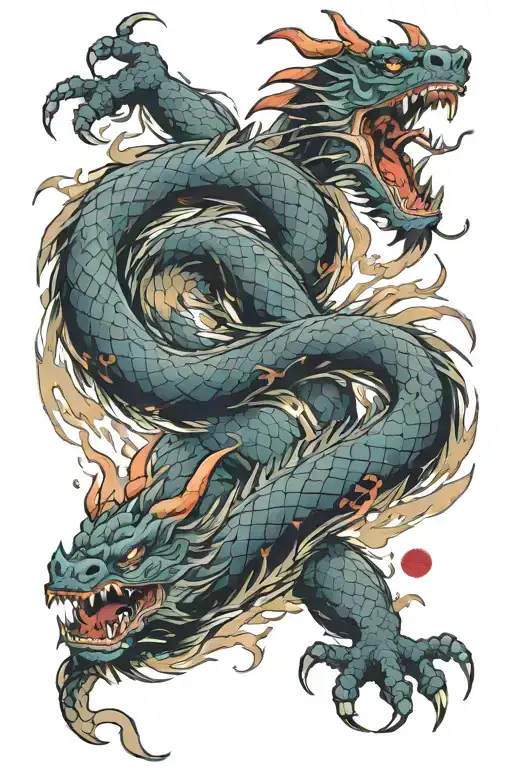 Fighting With A Dragon Breathing Fire