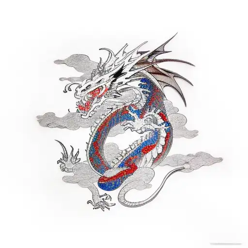 Dragon And Samurai Fighting