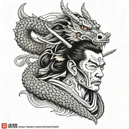 Samurai With Dragon Head