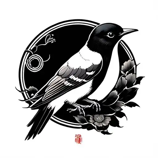 Traditional Black And White Swallow