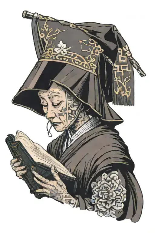 Nun Reading A Bible Infront Of Her Face