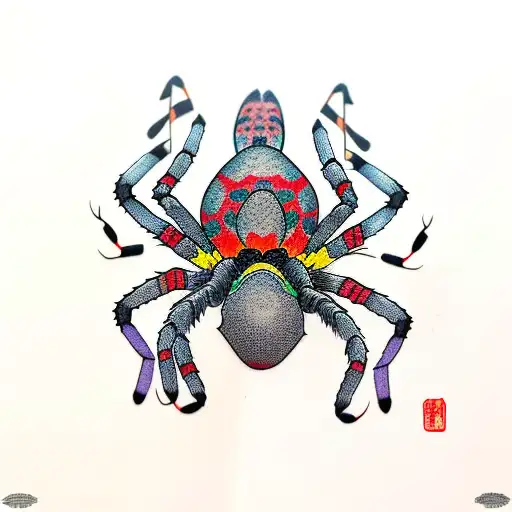 Japanese Masck With Spider