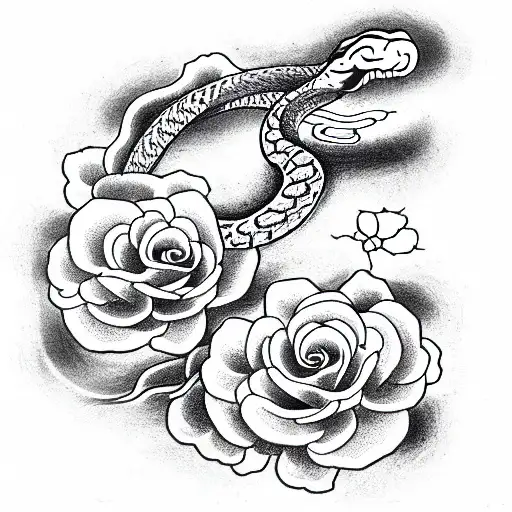 Snake With Roses