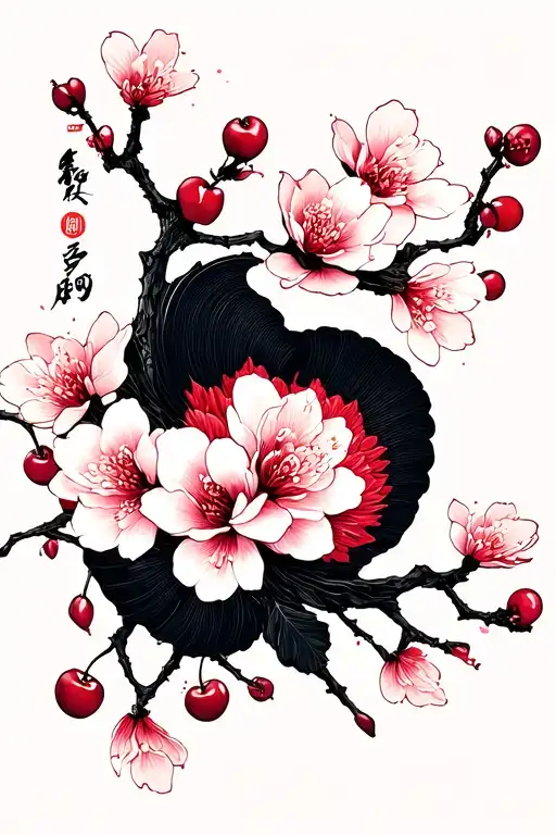 Cherry Blossom And Dark Motive