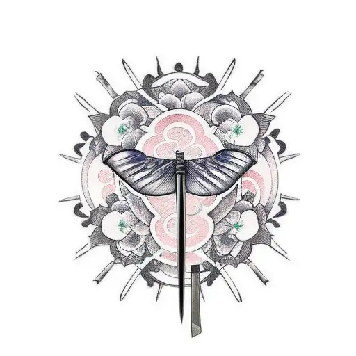 Katana Sword With Butterfly