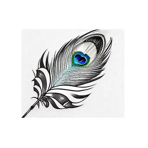 Peacock Feather Black And White