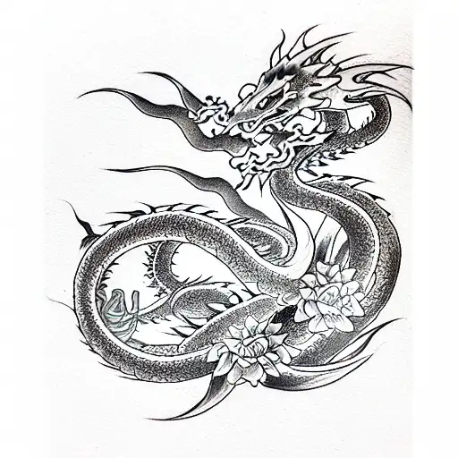 A Dragon In Flowers Casting Magic