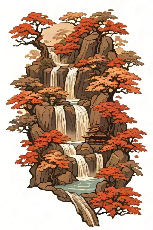 Waterfall Flowing Aesthetic Design