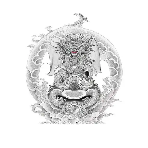 Dragon And Budda